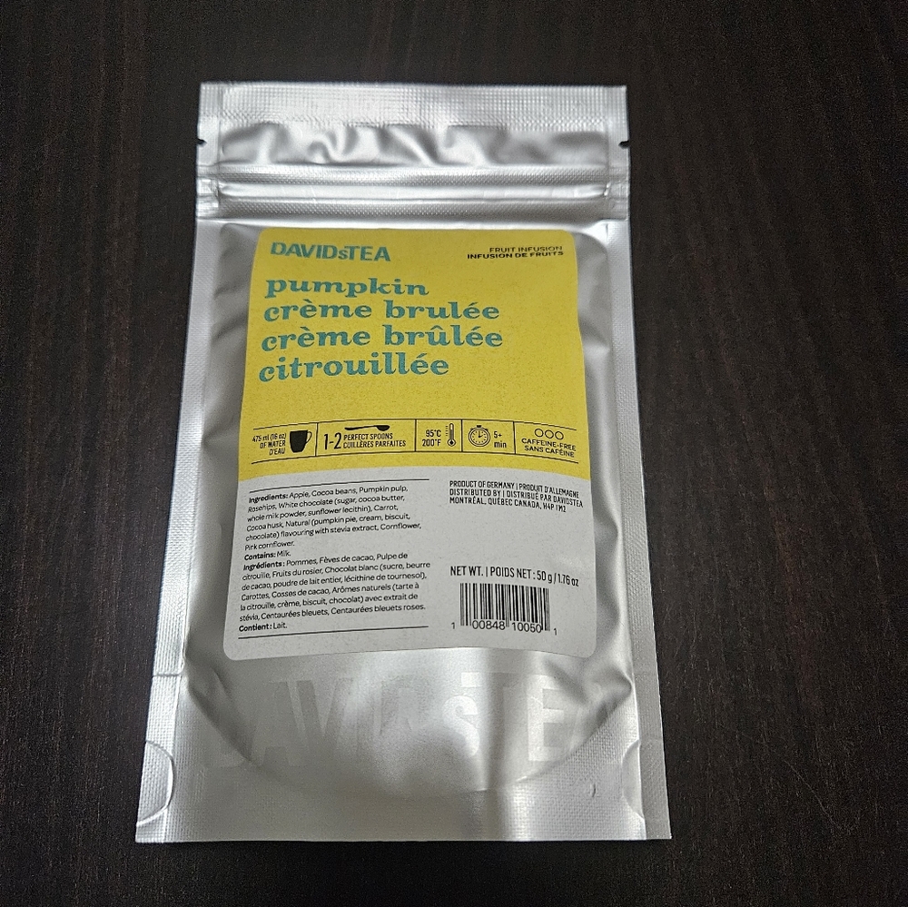 2/$20 Sealed Davidstea PUMPKIN CREME BRULEE 50g Loose Leaf Davids Tea